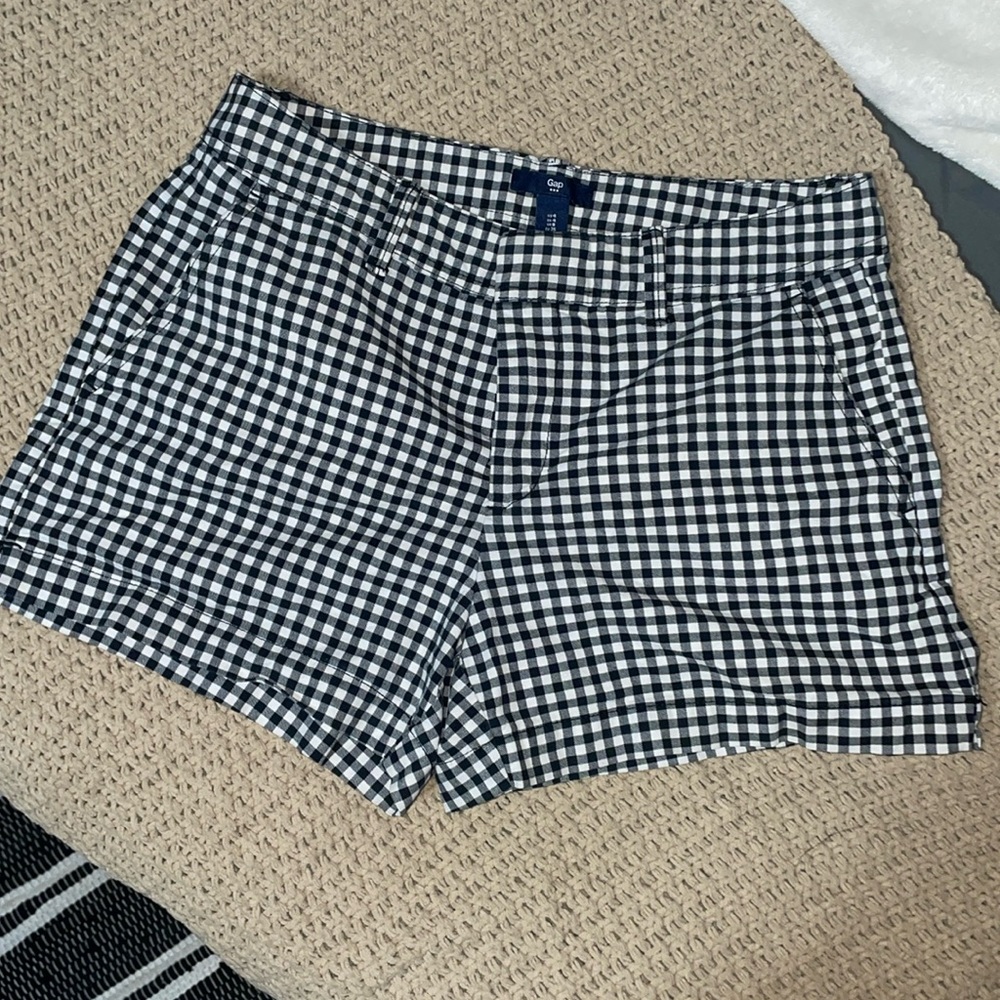 GAP Black and White Gingham Shorts